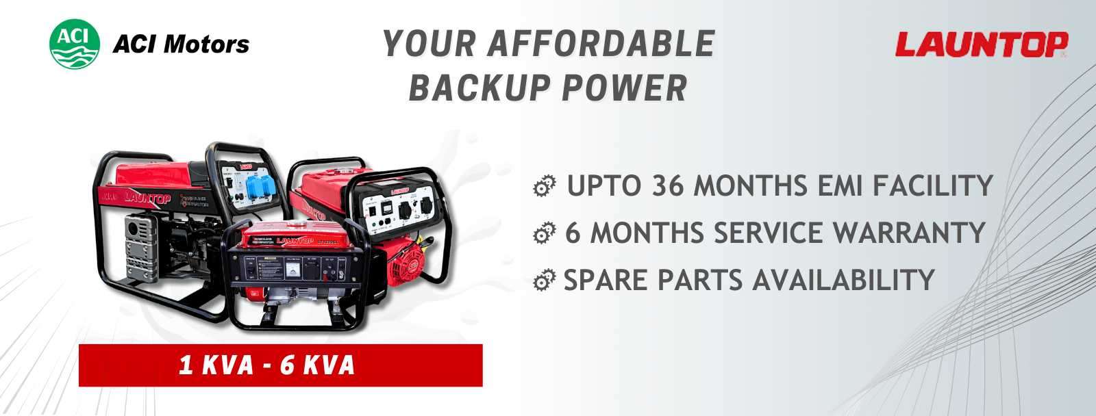 Launtop Generator, Affordable generator, ACI Motors